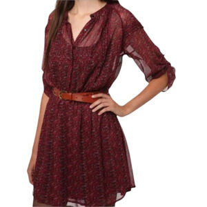 Staring At Stars Micro Floral Tie Sleeve Sheer Flowy Dress Size Medium
